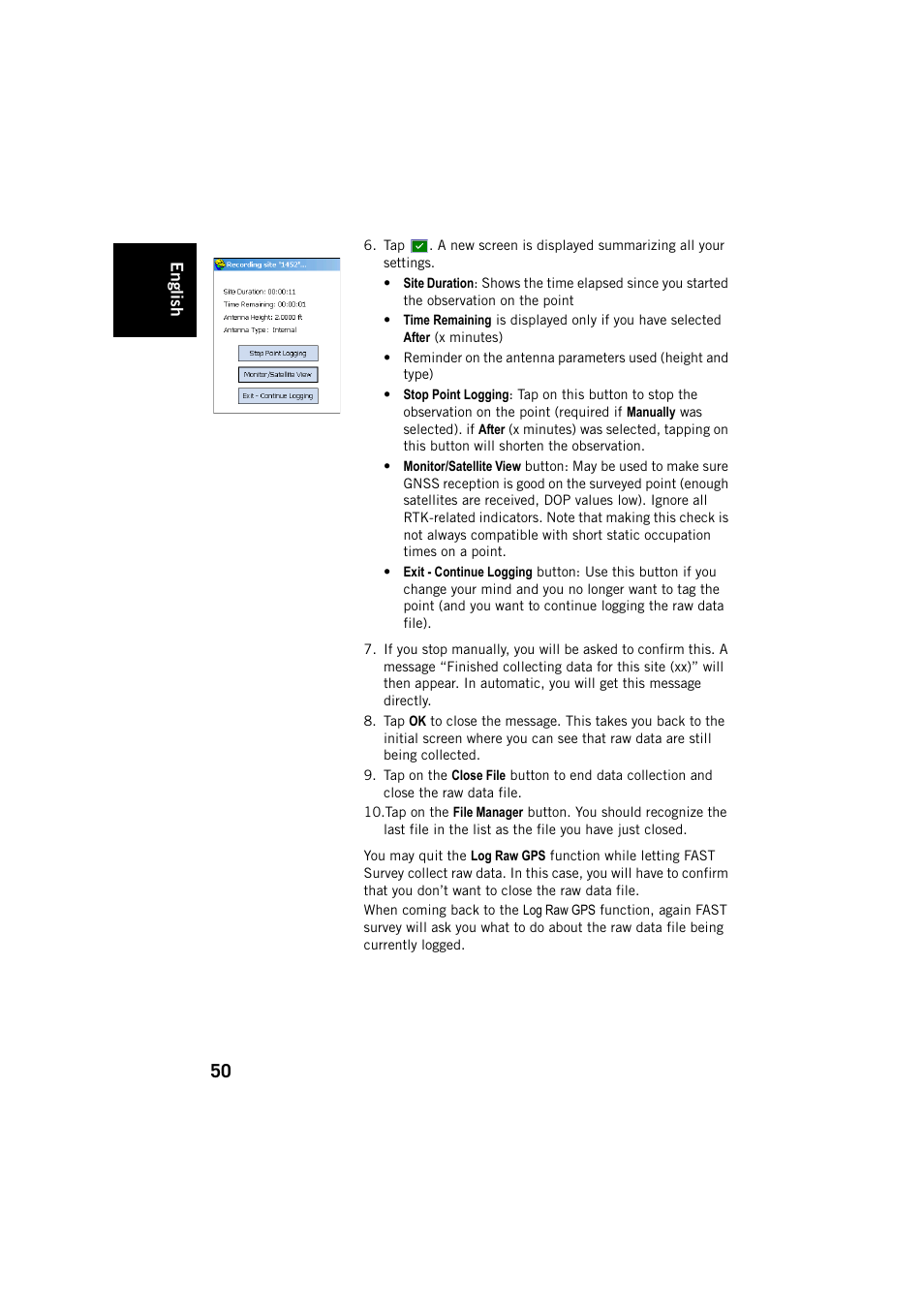 Spectra Precision FAST Survey User Manual | Page 58 / 68