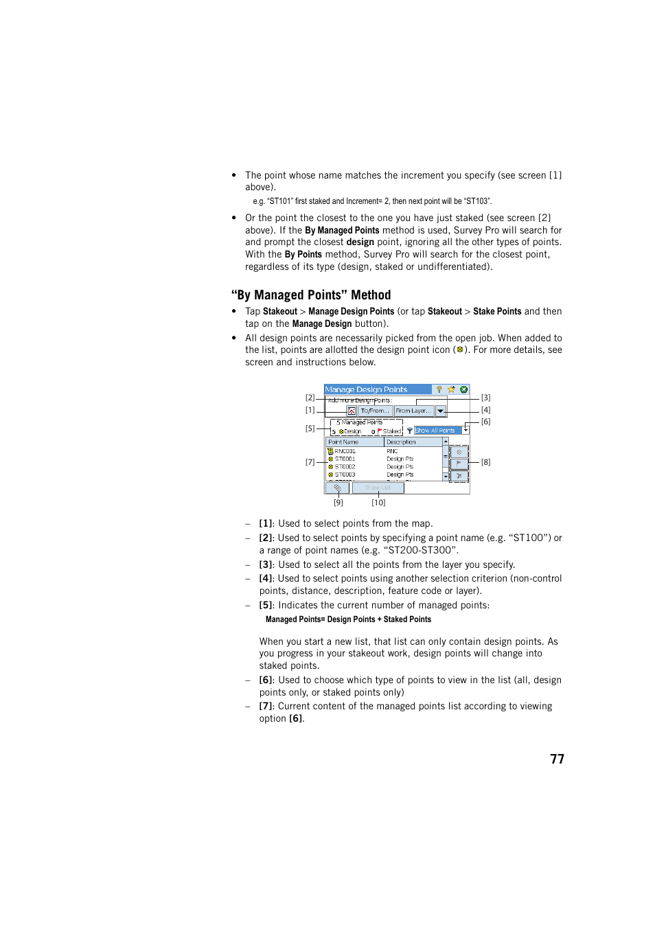 By managed points” method | Spectra Precision Survey Pro v5.4 User Manual | Page 87 / 114