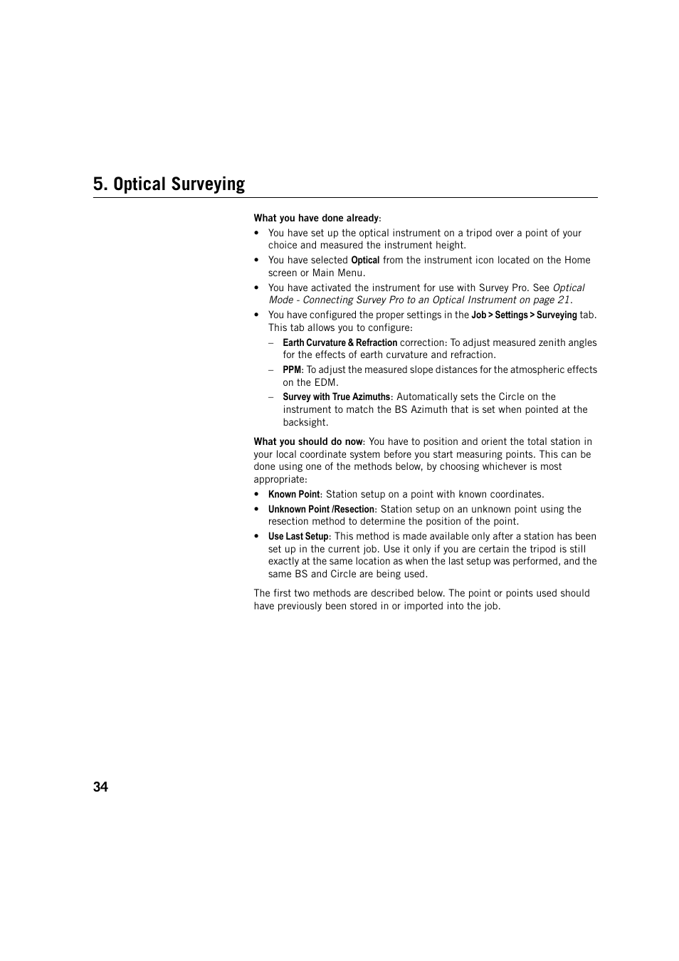 Optical surveying | Spectra Precision Survey Pro v5.3 User Manual | Page 42 / 106