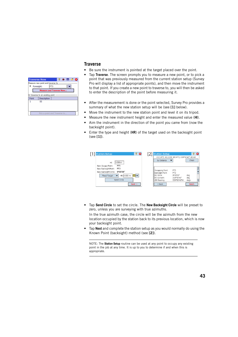 Traverse, 43 traverse | Spectra Precision Survey Pro v5.3 User Manual | Page 51 / 106