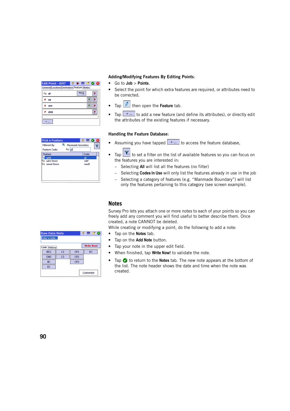 Notes | Spectra Precision Survey Pro v5.3 User Manual | Page 98 / 106