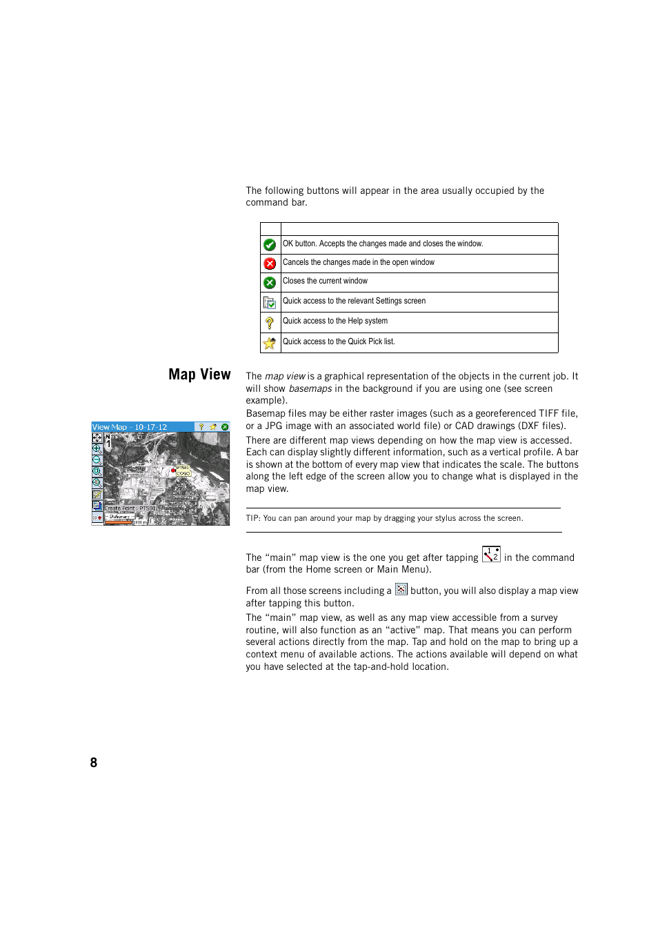 Map view | Spectra Precision Survey Pro v5.2 User Manual | Page 16 / 88