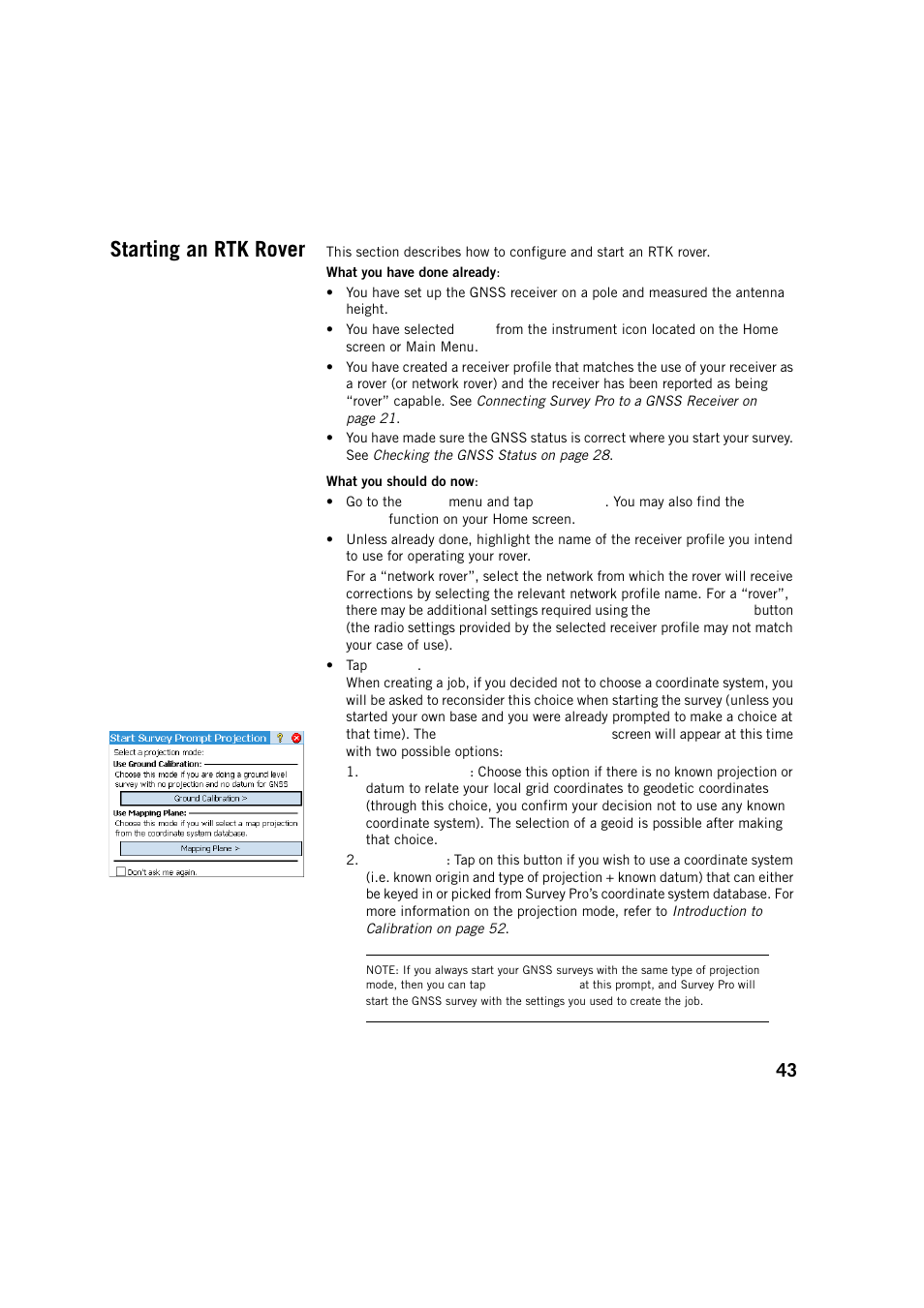 Starting an rtk rover | Spectra Precision Survey Pro v5.2 User Manual | Page 51 / 88