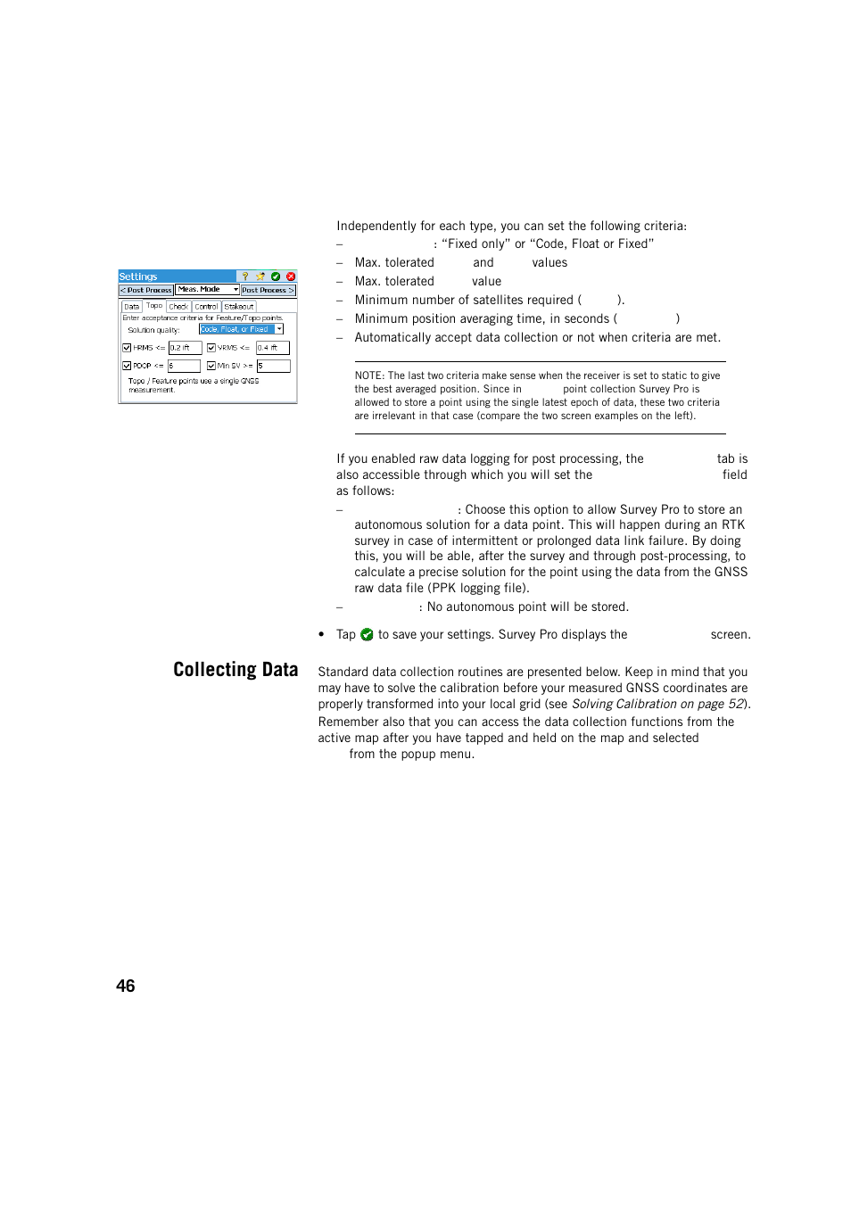 Collecting data | Spectra Precision Survey Pro v5.2 User Manual | Page 54 / 88