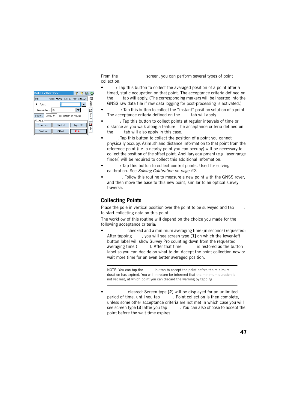Collecting points | Spectra Precision Survey Pro v5.2 User Manual | Page 55 / 88