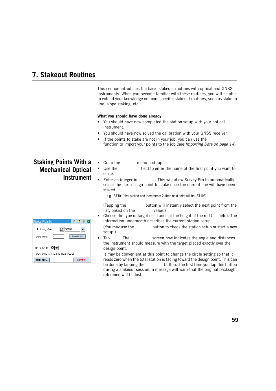 Stakeout routines | Spectra Precision Survey Pro v5.2 User Manual | Page 67 / 88