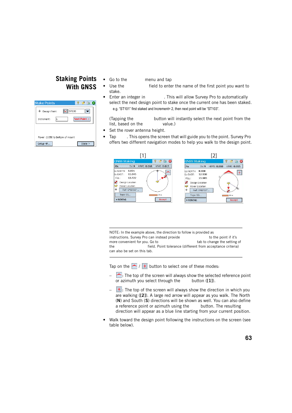 Staking points with gnss | Spectra Precision Survey Pro v5.2 User Manual | Page 71 / 88