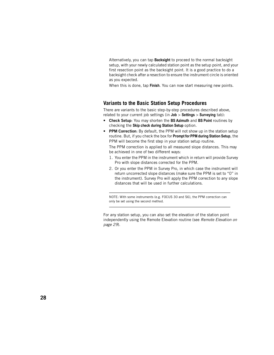 Variants to the basic station setup procedures | Spectra Precision Survey Pro v5.1 User Manual | Page 34 / 76