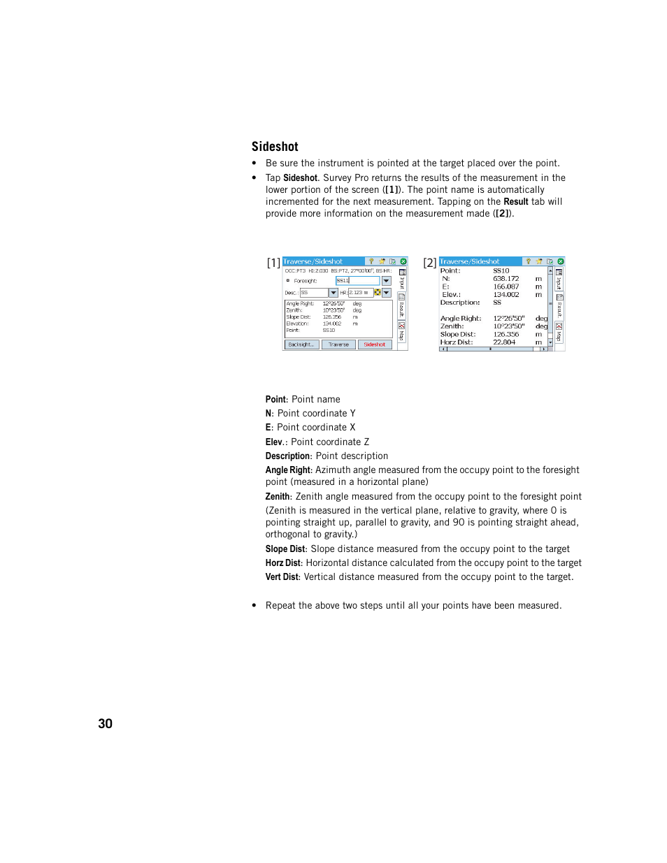 Sideshot | Spectra Precision Survey Pro v5.1 User Manual | Page 36 / 76