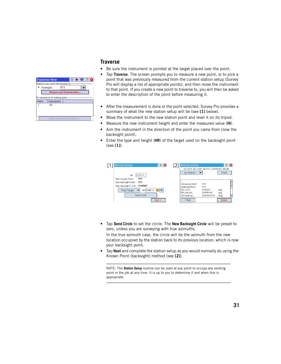Traverse, 31 traverse | Spectra Precision Survey Pro v5.1 User Manual | Page 37 / 76