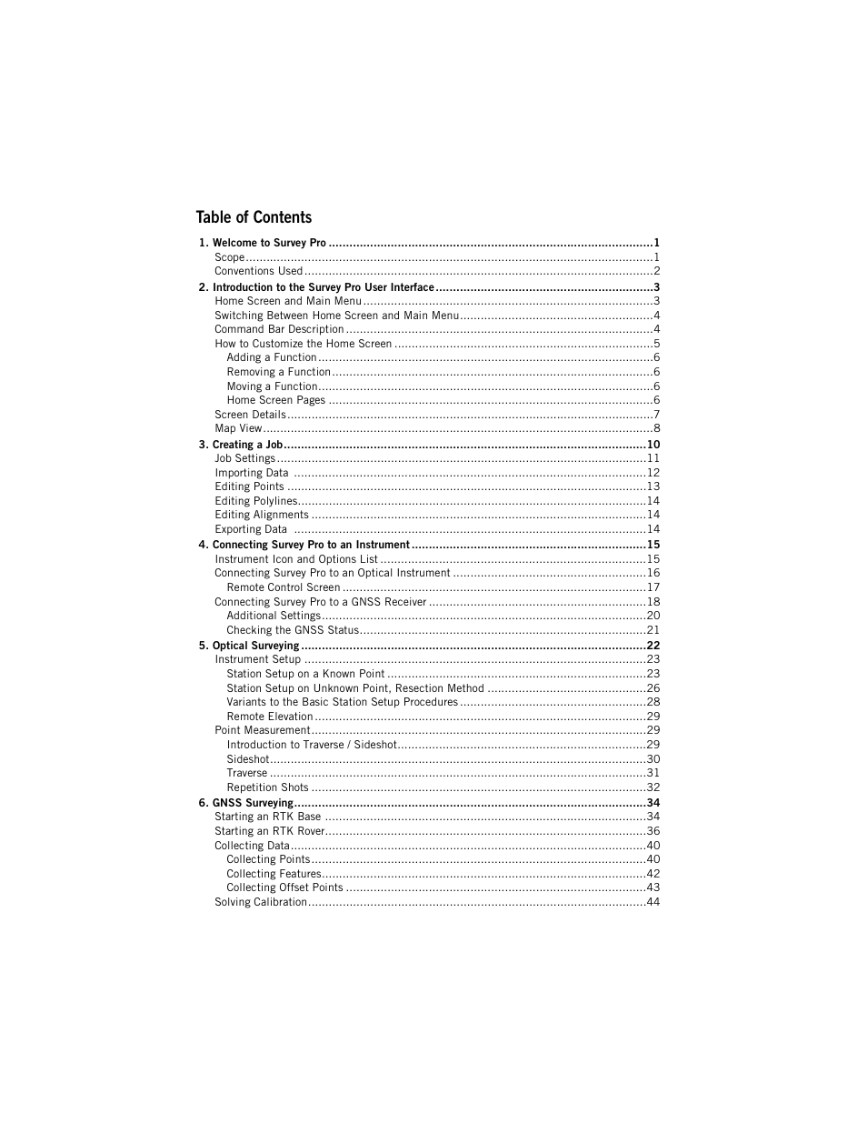 Spectra Precision Survey Pro v5.1 User Manual | Page 5 / 76