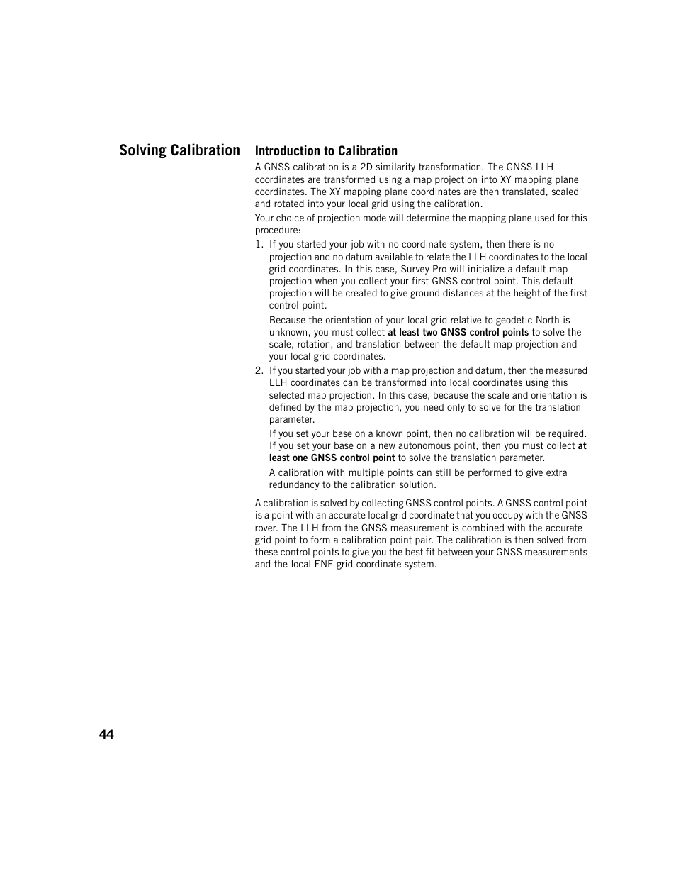 Solving calibration, Introduction to calibration | Spectra Precision Survey Pro v5.1 User Manual | Page 50 / 76
