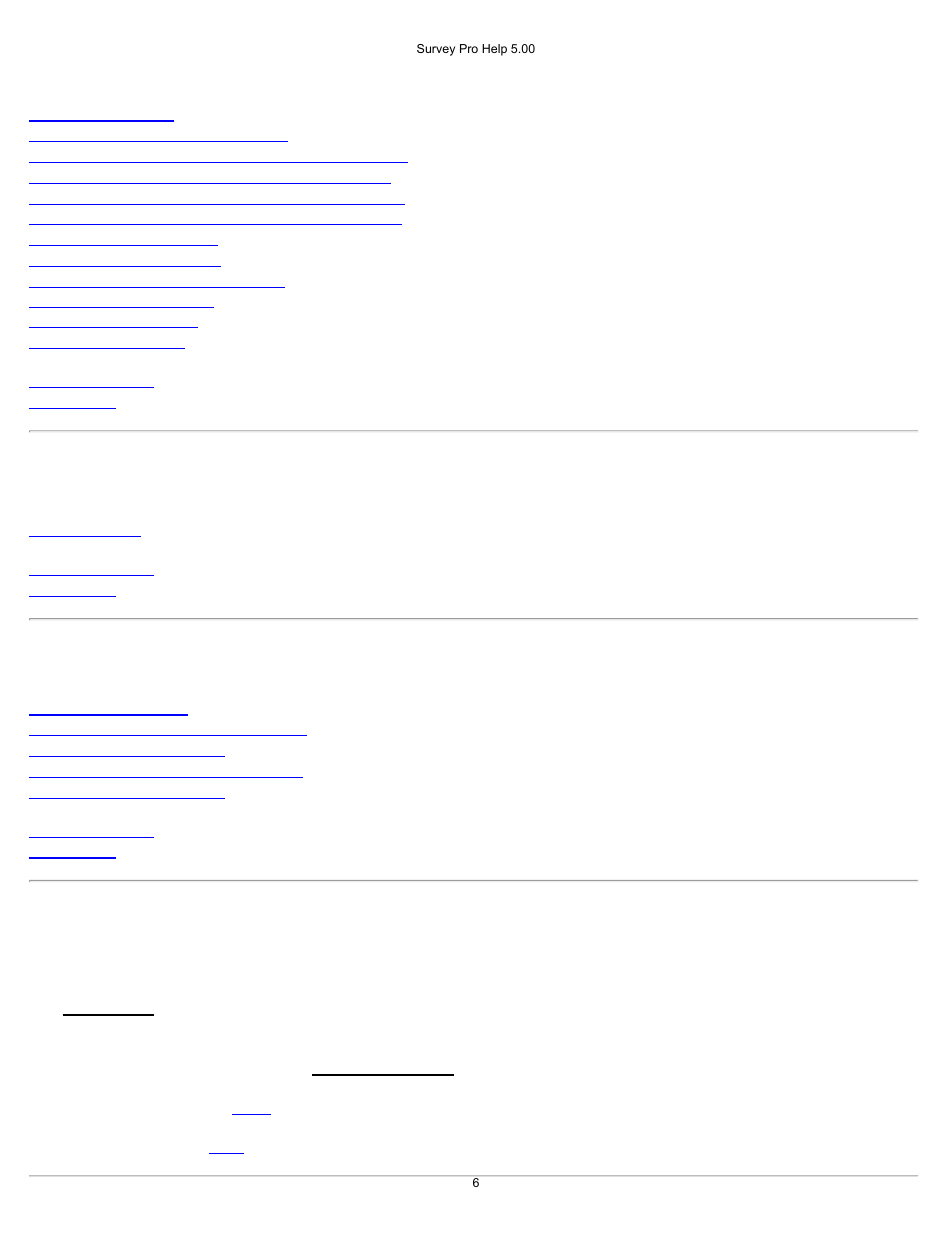 Import control index backup & restore index, Open / new screen | Spectra Precision Survey Pro v5.0 User Manual | Page 6 / 237