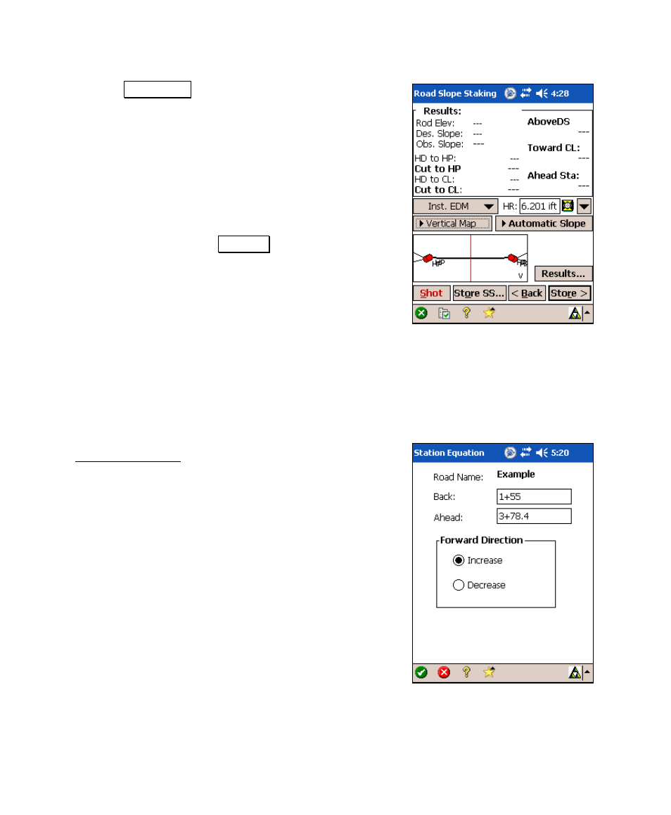 Station equation | Spectra Precision Survey Pro v4.6 Recon and Nomad User Manual User Manual | Page 116 / 367