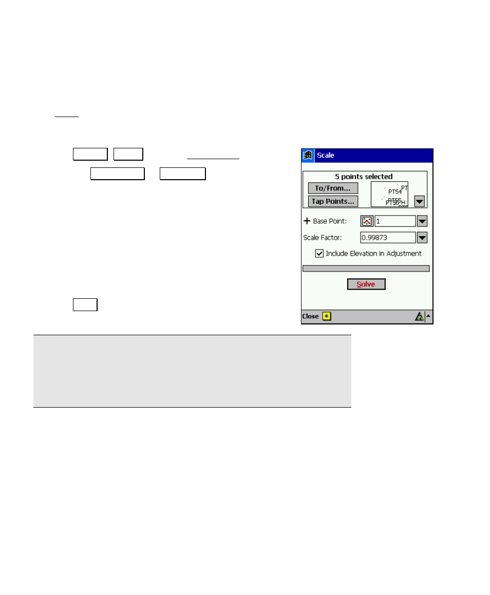 Scale adjustment | Spectra Precision Survey Pro v4.6 Recon and Nomad User Manual User Manual | Page 198 / 367