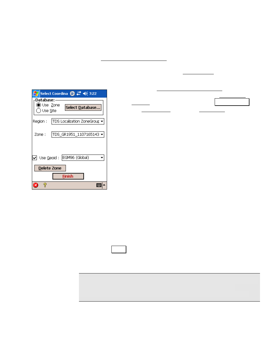 Mapping plane select zone, 250). this m, E 251) | Spectra Precision Survey Pro v4.6 Recon and Nomad User Manual User Manual | Page 261 / 367