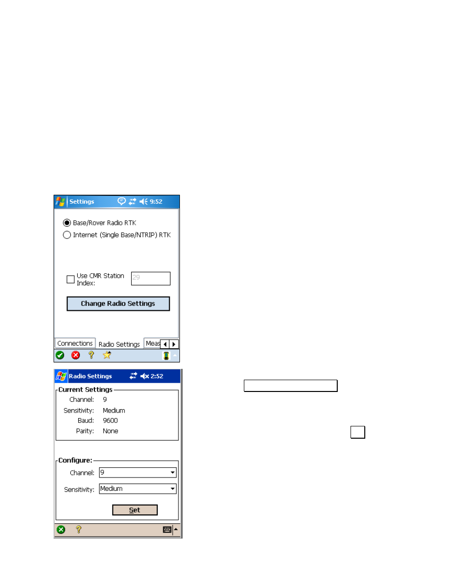 Rtk data modem configuration, Using a radio modem | Spectra Precision Survey Pro v4.6 Recon and Nomad User Manual User Manual | Page 343 / 367