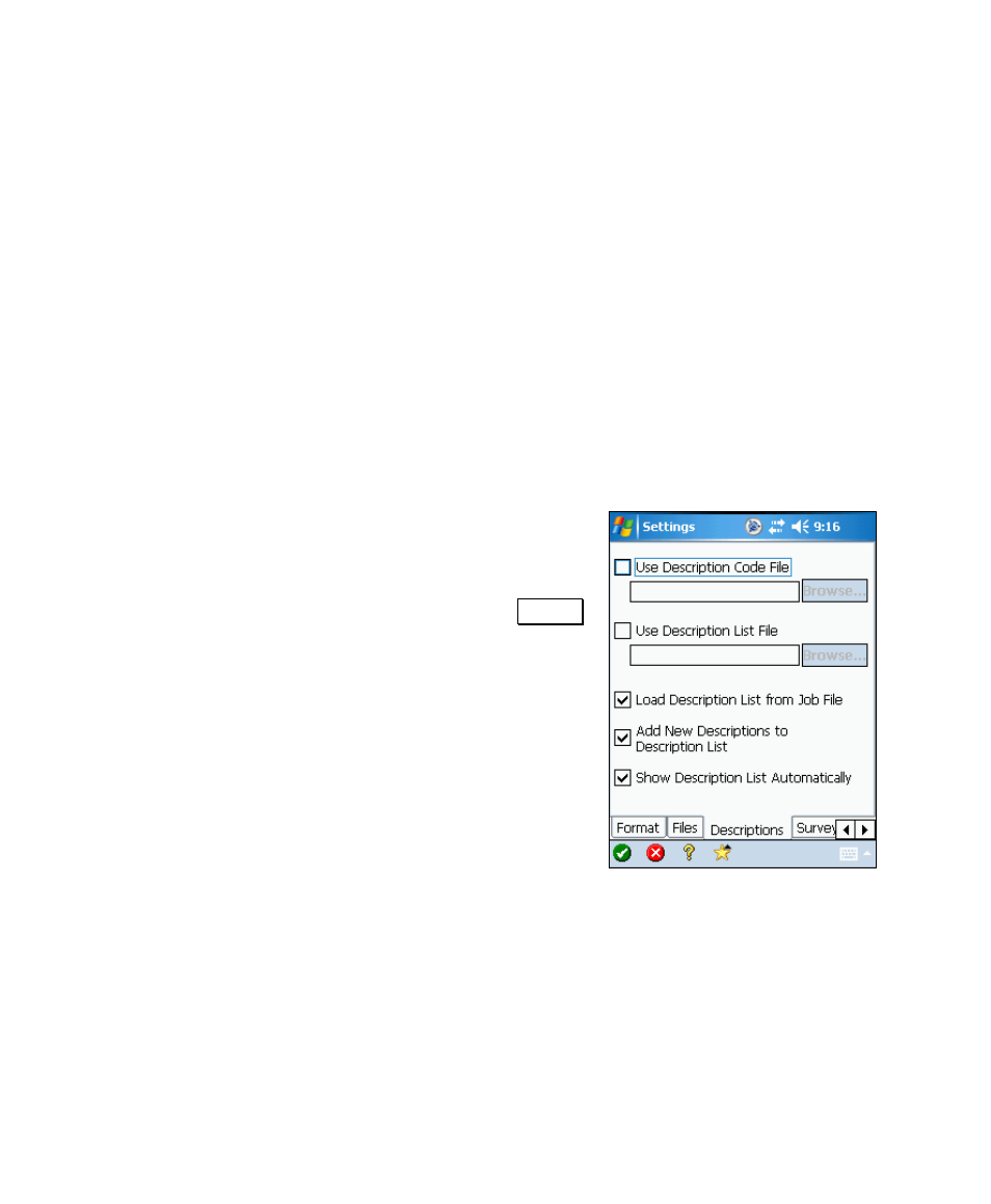 Associating a description file | Spectra Precision Survey Pro v4.6 Recon and Nomad User Manual User Manual | Page 50 / 367