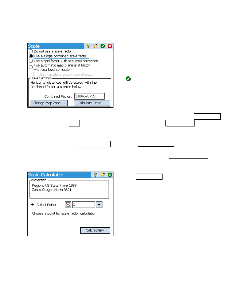 Combined scale factor | Spectra Precision Survey Pro v4.6 Ranger User Manual User Manual | Page 121 / 337