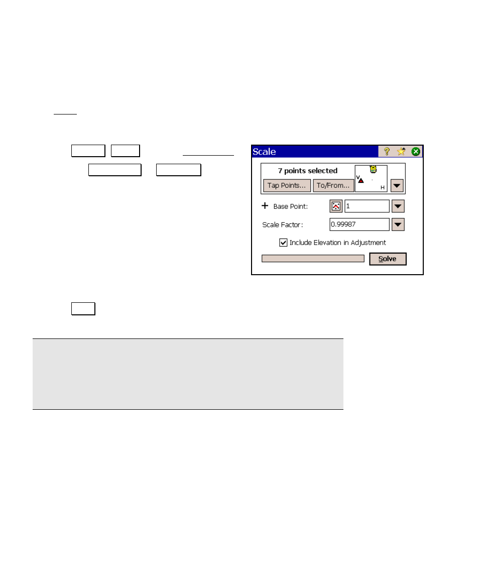 Scale adjustment | Spectra Precision Survey Pro v4.6 Ranger User Manual User Manual | Page 180 / 337