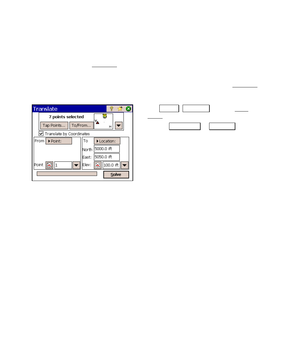 Translate adjustment | Spectra Precision Survey Pro v4.6 Ranger User Manual User Manual | Page 181 / 337