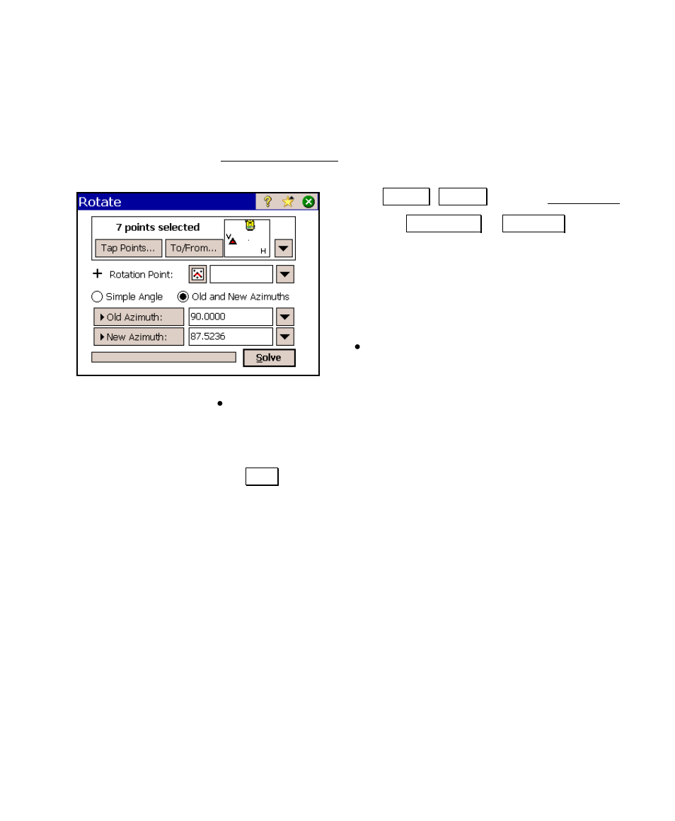 Rotate adjustment | Spectra Precision Survey Pro v4.6 Ranger User Manual User Manual | Page 183 / 337