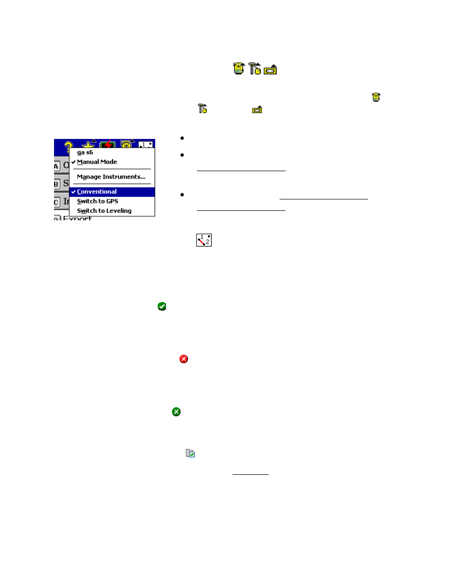 Surveying mode, Map view, Cancel | Close, Settings | Spectra Precision Survey Pro v4.6 Ranger User Manual User Manual | Page 21 / 337