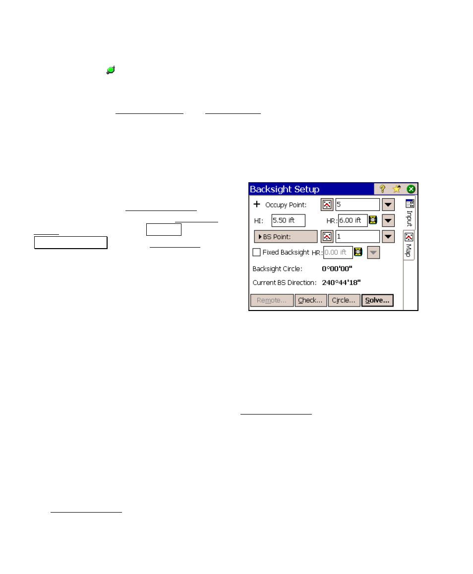 Parts of a screen, Input fields, Output fields | Gps status | Spectra Precision Survey Pro v4.6 Ranger User Manual User Manual | Page 22 / 337