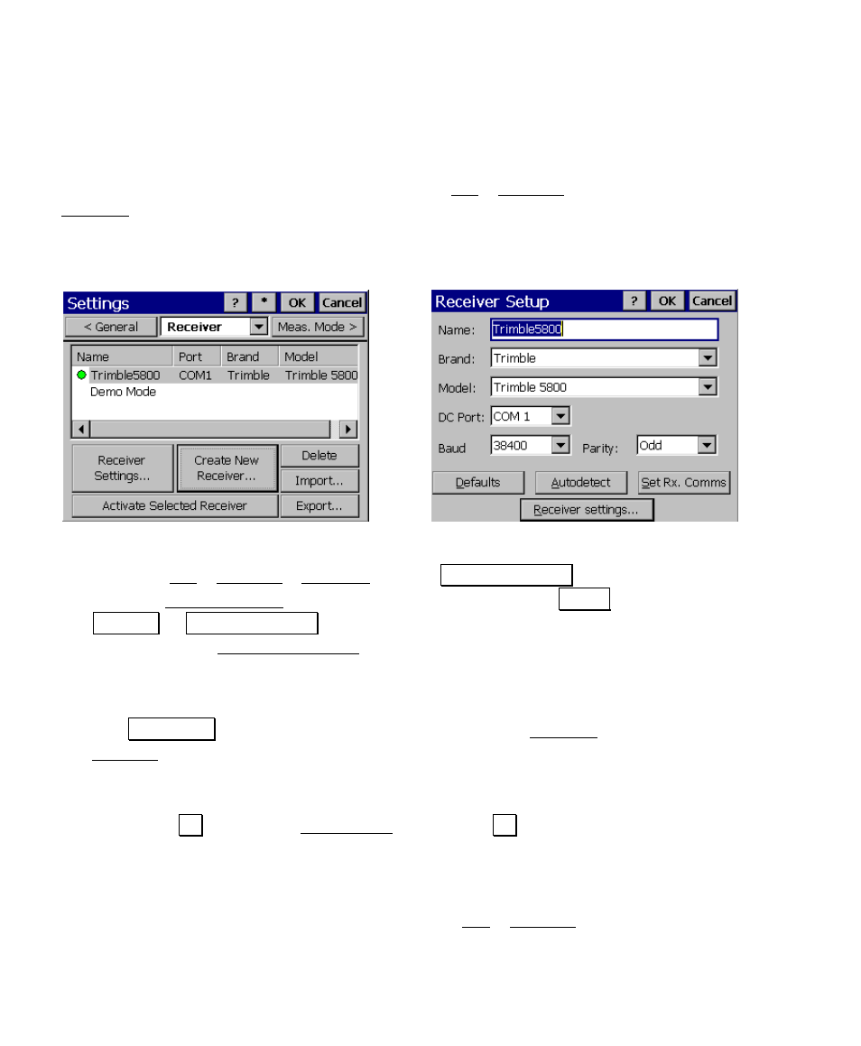 Receiver settings | Spectra Precision Survey Pro v4.6 Ranger User Manual User Manual | Page 254 / 337