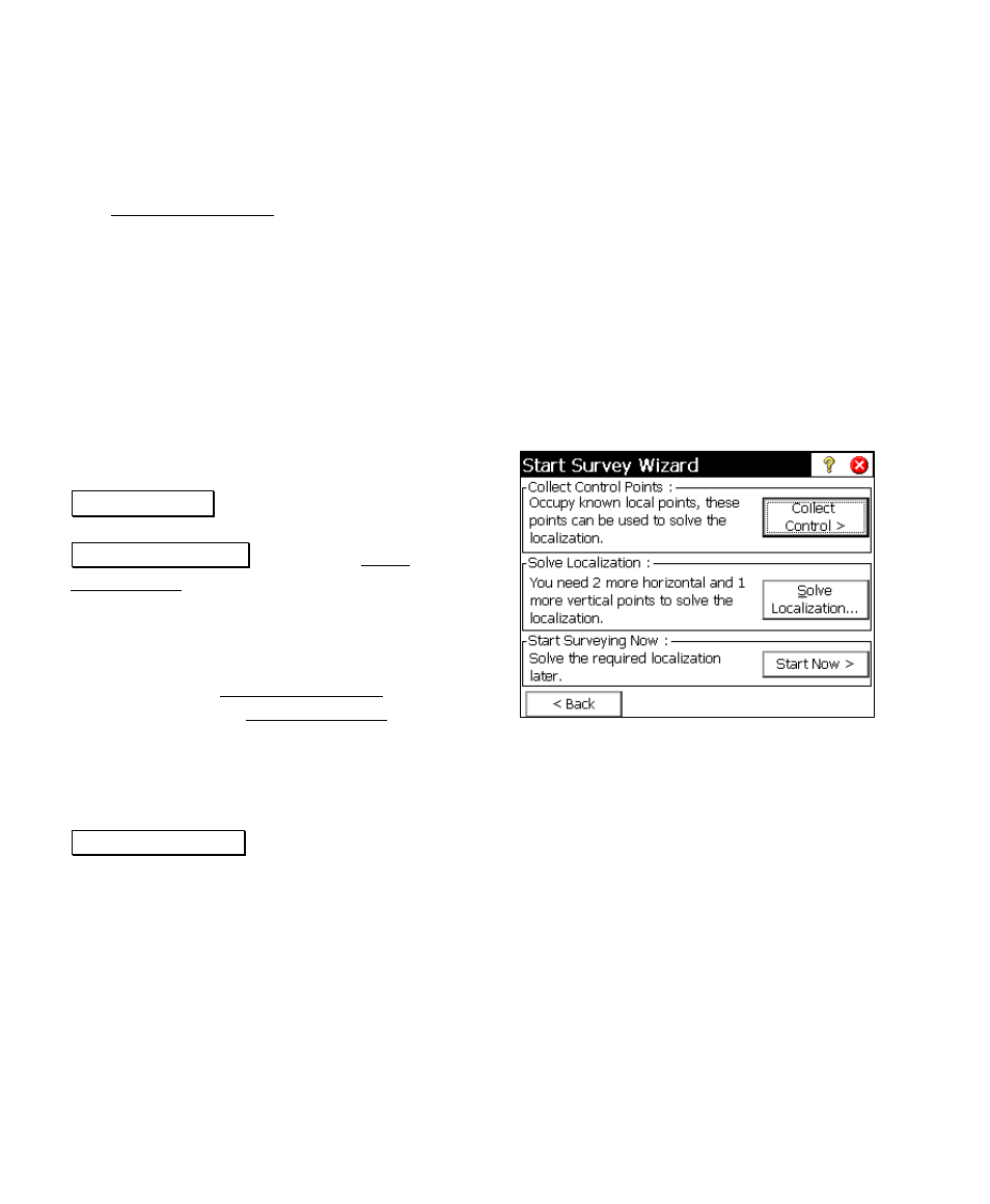 Start gps survey - solve localization | Spectra Precision Survey Pro v4.6 Ranger User Manual User Manual | Page 268 / 337