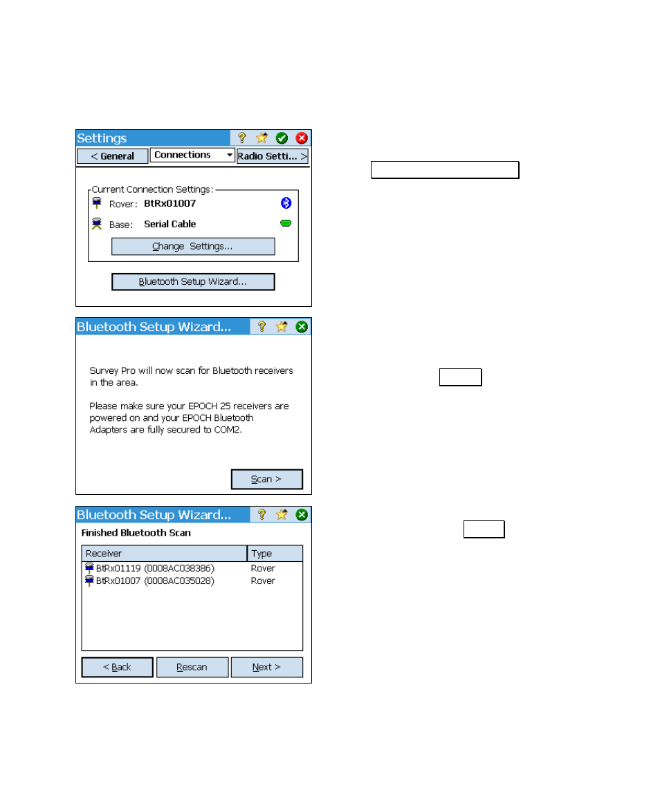 Bluetooth connection | Spectra Precision Survey Pro v4.6 Ranger User Manual User Manual | Page 315 / 337
