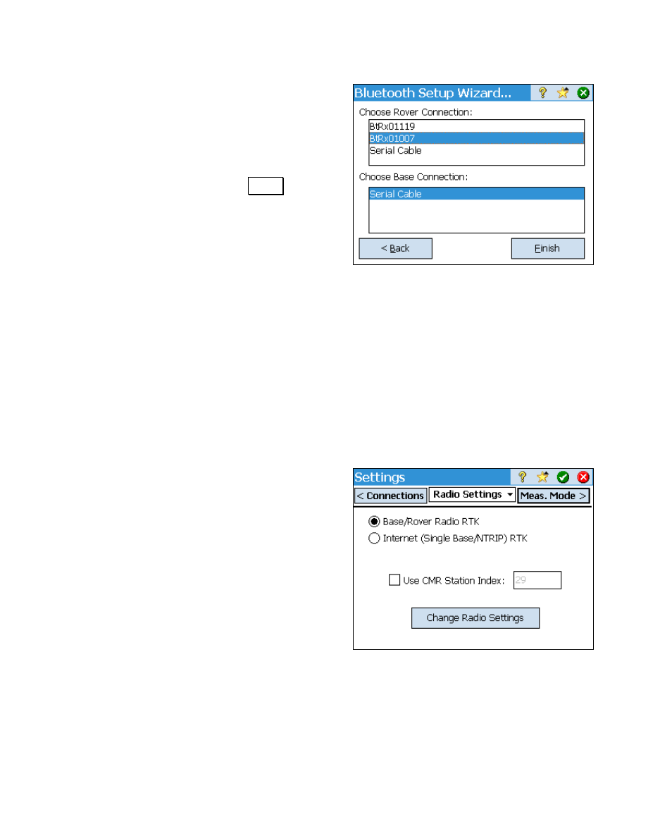 Rtk data modem configuration, Using a radio modem | Spectra Precision Survey Pro v4.6 Ranger User Manual User Manual | Page 316 / 337