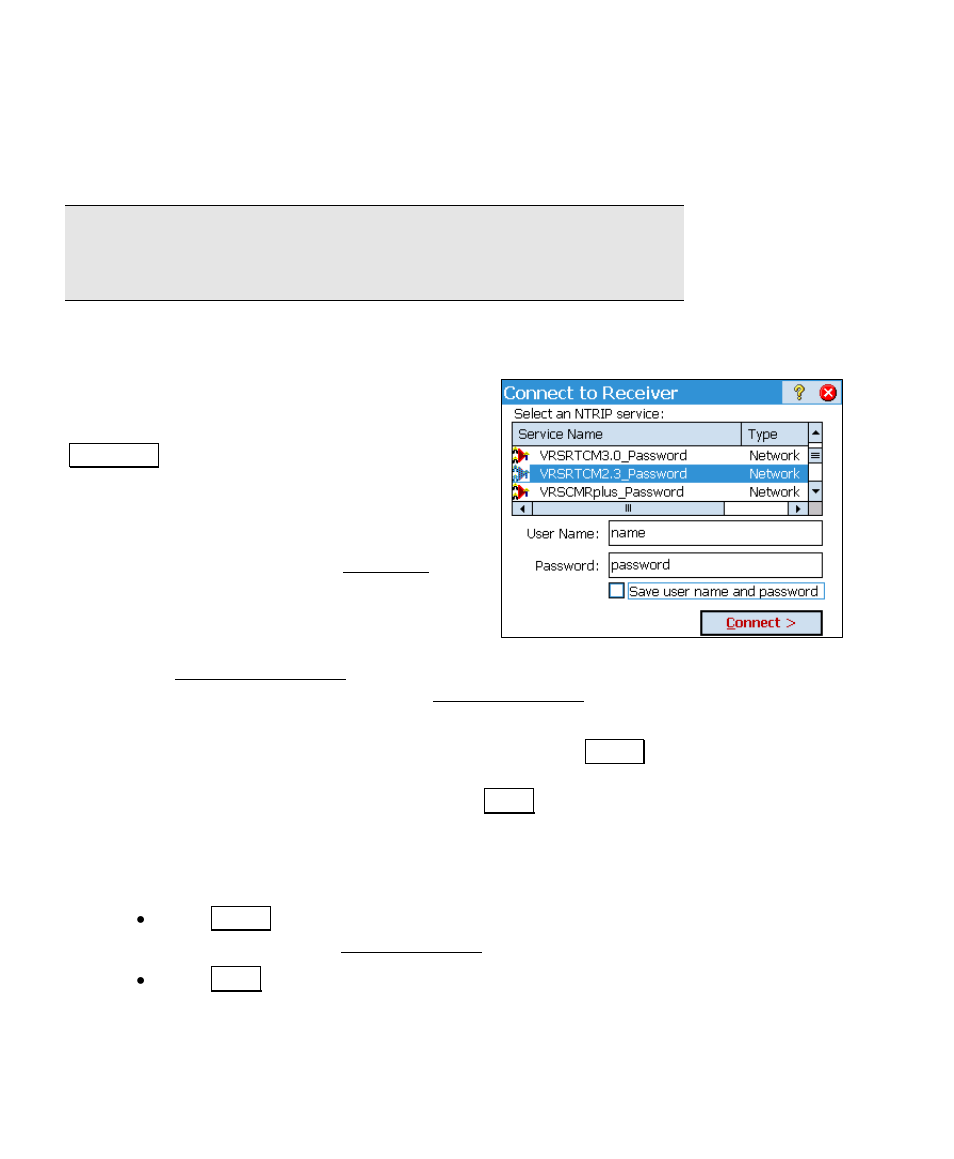 Setup remote base, Select ntrip services screen, Setup rover screen | Spectra Precision Survey Pro v4.6 Ranger User Manual User Manual | Page 324 / 337