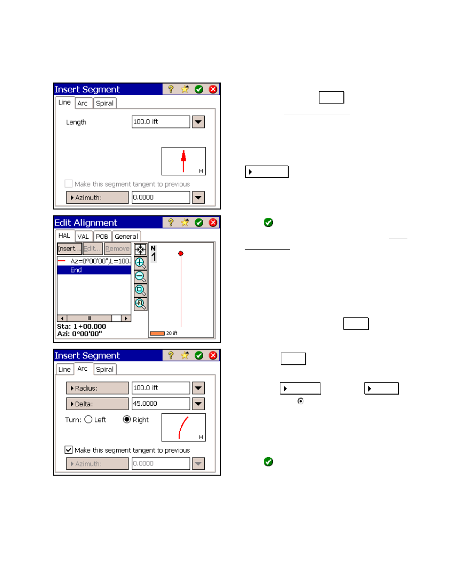 Horizontal alignment | Spectra Precision Survey Pro v4.6 Ranger User Manual User Manual | Page 57 / 337