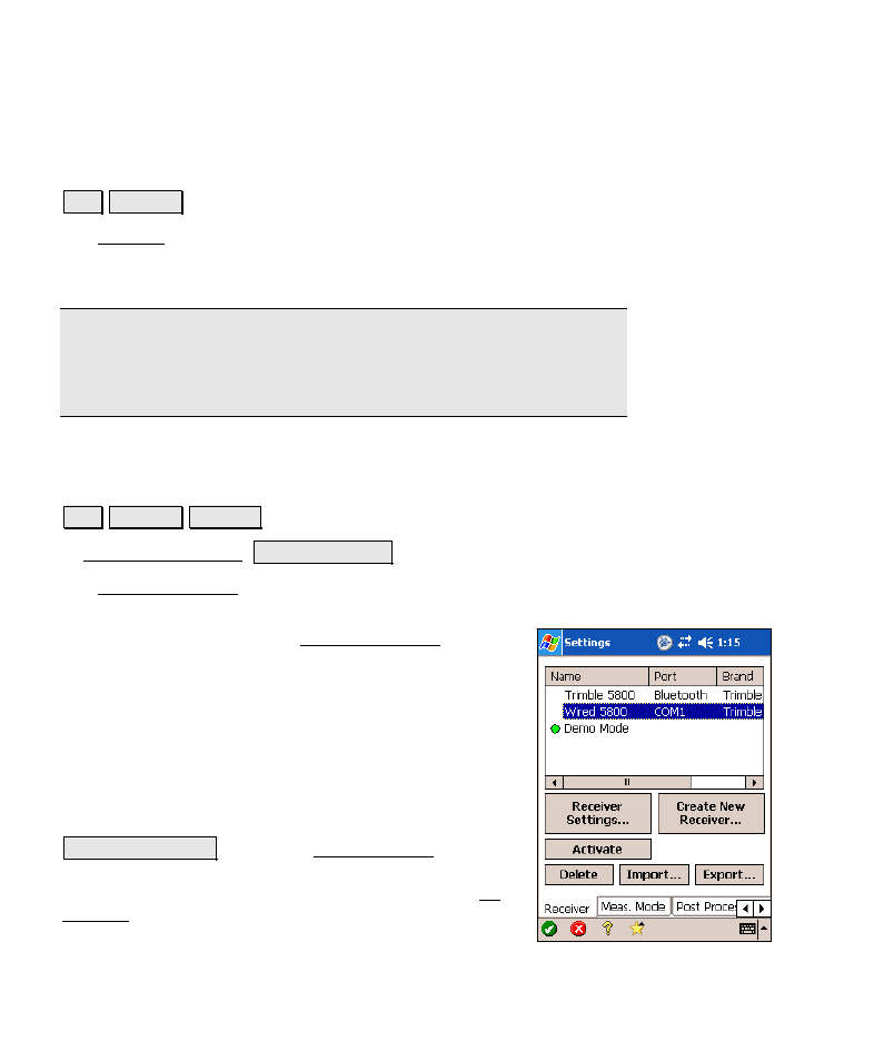Settings, Receiver settings | Spectra Precision Survey Pro v4.6 Recon-Nomad Reference Manual User Manual | Page 108 / 481