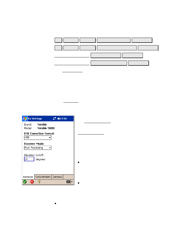 Rx settings, Receiver settings | Spectra Precision Survey Pro v4.6 Recon-Nomad Reference Manual User Manual | Page 111 / 481