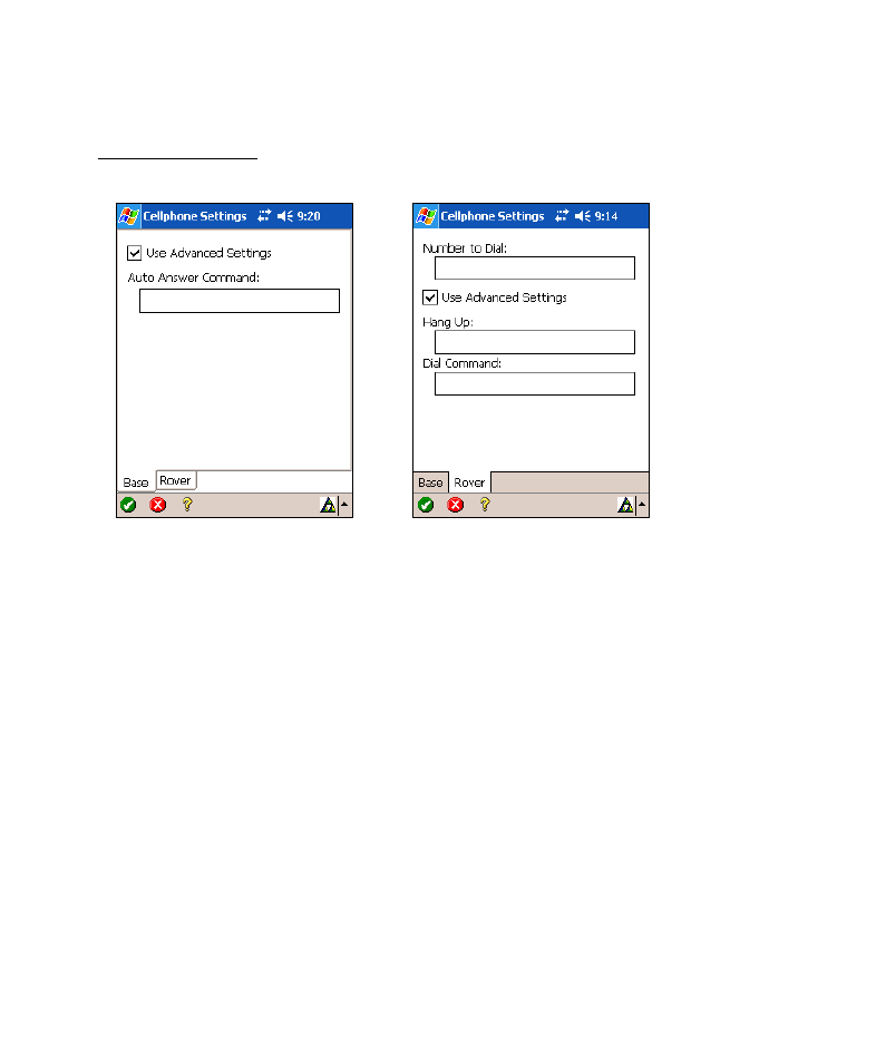 108 or r, Cell phone settings screen | Spectra Precision Survey Pro v4.6 Recon-Nomad Reference Manual User Manual | Page 116 / 481