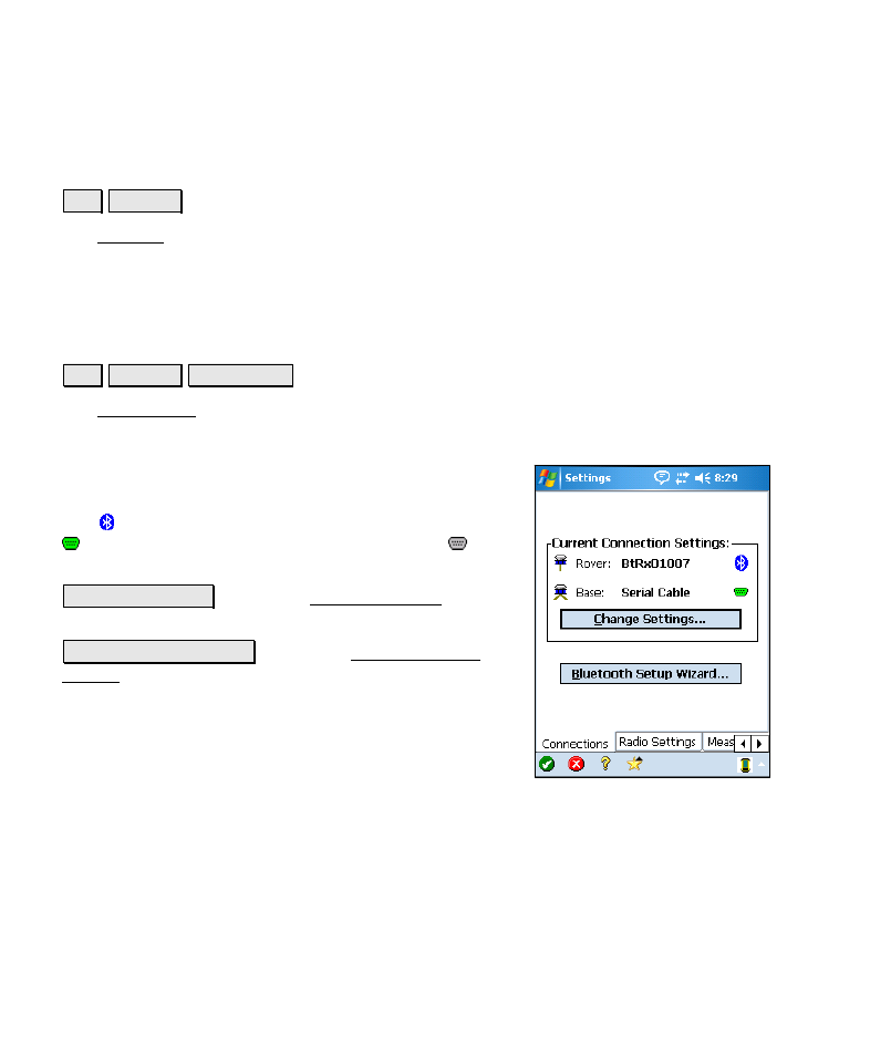 Settings, Connections | Spectra Precision Survey Pro v4.6 Recon-Nomad Reference Manual User Manual | Page 124 / 481