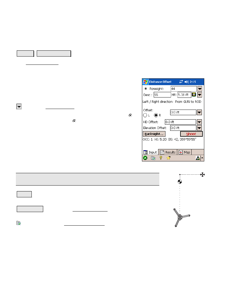 Distance offset | Spectra Precision Survey Pro v4.6 Recon-Nomad Reference Manual User Manual | Page 148 / 481