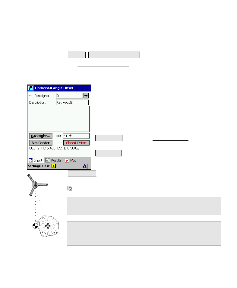 Horizontal angle offset | Spectra Precision Survey Pro v4.6 Recon-Nomad Reference Manual User Manual | Page 149 / 481