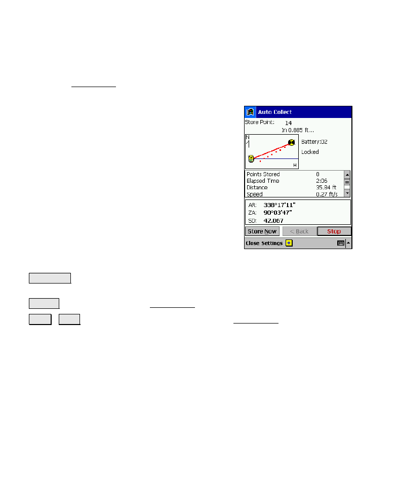 Auto collect – screen two | Spectra Precision Survey Pro v4.6 Recon-Nomad Reference Manual User Manual | Page 152 / 481