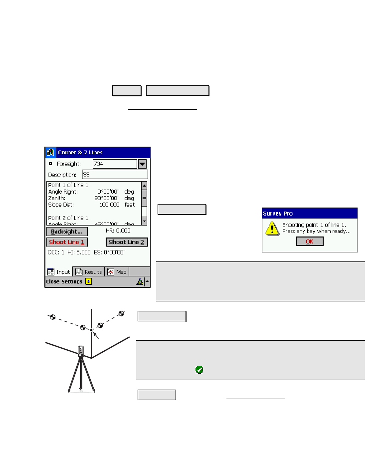 Corner & 2 lines | Spectra Precision Survey Pro v4.6 Recon-Nomad Reference Manual User Manual | Page 153 / 481