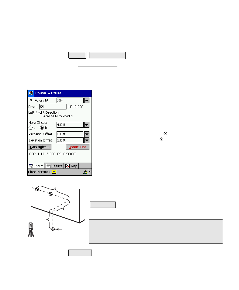 Corner & offset | Spectra Precision Survey Pro v4.6 Recon-Nomad Reference Manual User Manual | Page 155 / 481