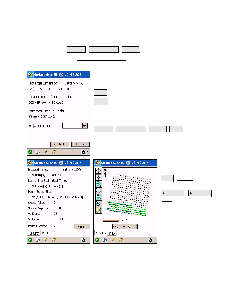 Surface scan statistics, Surface scan results | Spectra Precision Survey Pro v4.6 Recon-Nomad Reference Manual User Manual | Page 159 / 481
