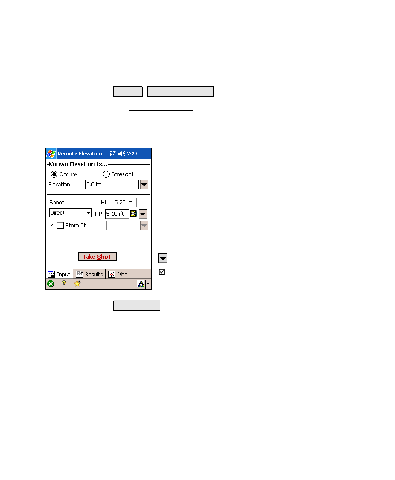 Remote elevation, Results | Spectra Precision Survey Pro v4.6 Recon-Nomad Reference Manual User Manual | Page 169 / 481