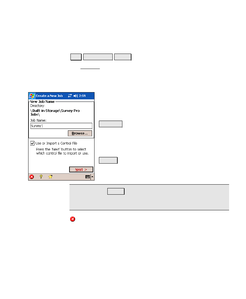 New job, Create a new job 1 | Spectra Precision Survey Pro v4.6 Recon-Nomad Reference Manual User Manual | Page 17 / 481