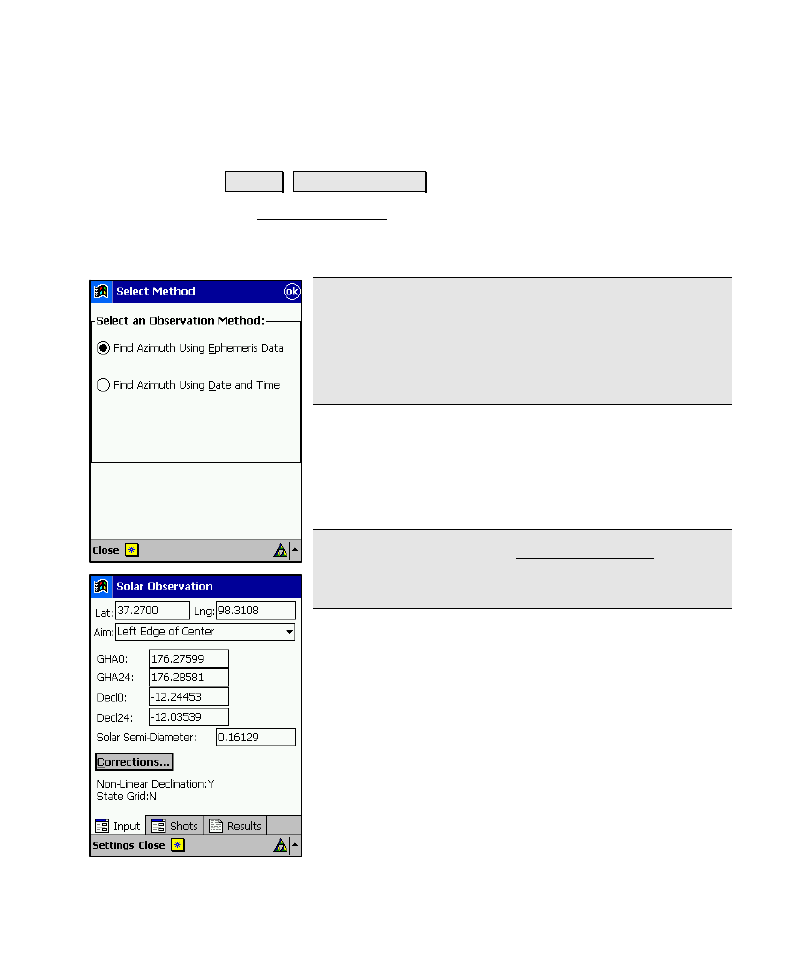 Solar observation, Warning | Spectra Precision Survey Pro v4.6 Recon-Nomad Reference Manual User Manual | Page 171 / 481