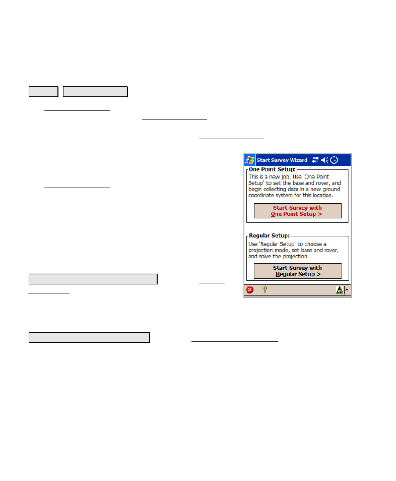 Start gps survey, Choose one point setup | Spectra Precision Survey Pro v4.6 Recon-Nomad Reference Manual User Manual | Page 192 / 481