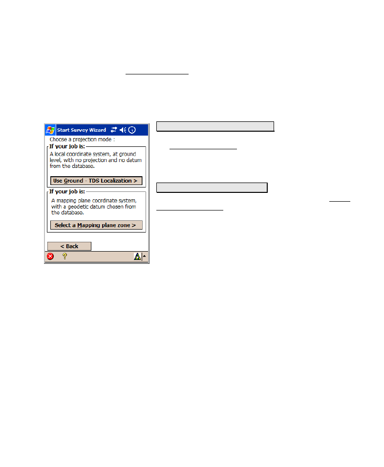 Choose projection mode | Spectra Precision Survey Pro v4.6 Recon-Nomad Reference Manual User Manual | Page 193 / 481