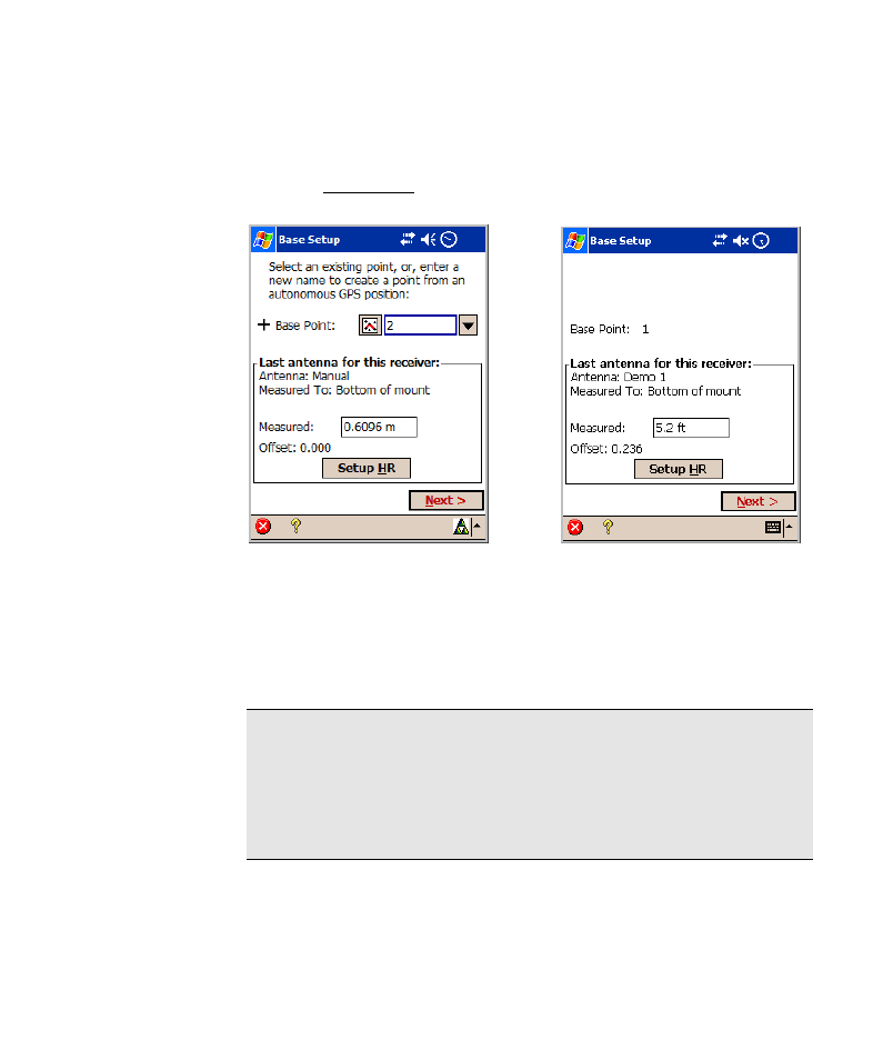 Base setup, Base setup one – pick base point | Spectra Precision Survey Pro v4.6 Recon-Nomad Reference Manual User Manual | Page 197 / 481
